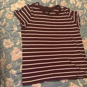 Burgundy & white shirt